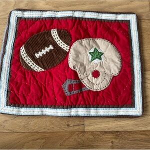 Pottery barn football embroidered sham pillow case